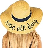 Funky Junque Women’s Straw Beach Hat – Packable Wide Brim Sun Hat, Floppy Panama...
