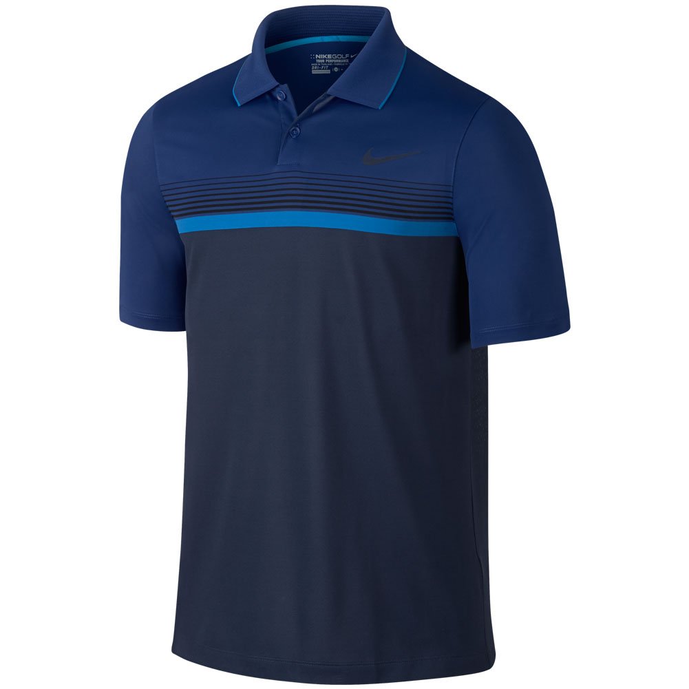 Nike Golf Mens Momentum Stripe Polo Midnight Navy Deep Royal - Main Image
