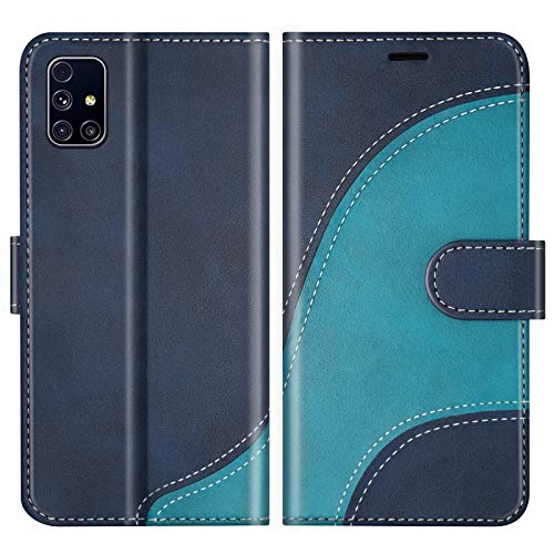 BoxTii Cover per Galaxy M31S, Custodia in PU Pelle Portafoglio per Samsung Galaxy M31S, Magnetica Cover a Libro con Slot per Schede, Blu