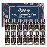 Hyppry Essential Oils Set, Pure Natural Essential Oils for Diffuser for Home, Aromatherapy, Candle & Soap Making, Cleaning, Relaxing - Lavender, Tea Tree, Eucalyptus, Lemon, Cinnamon, Jasmine