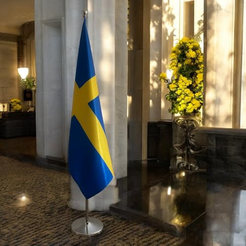 Drapeau Suède avec mât et pied de bureau CN2-SE - 4