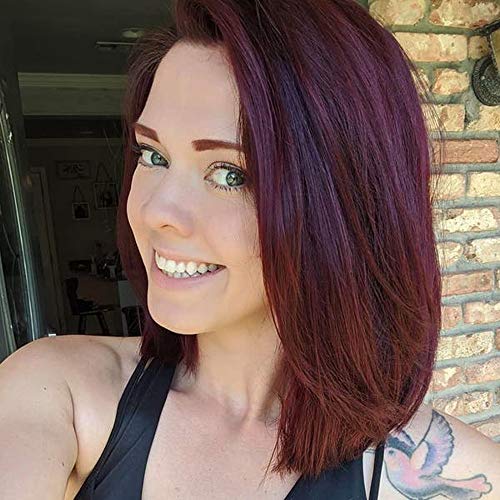 Colodo Red Hair Wig Lace Front HD Lace Transparent pre-plucked Synthetic L Part Wig 18 Inches Medium Length Wigs For Women