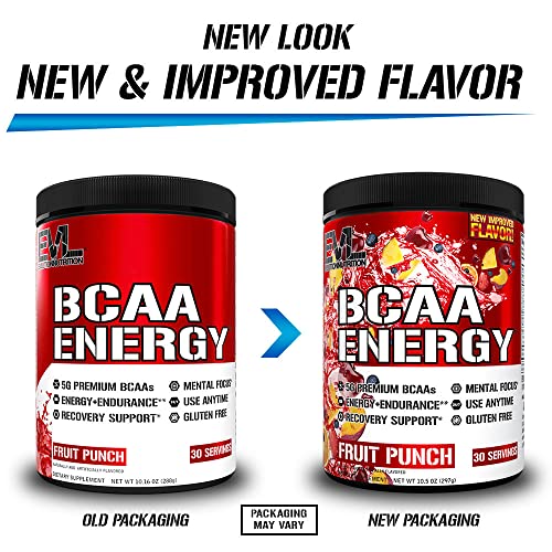 Evl Bcaas Amino Acids Powder - Rehydrating Bcaa Powder Post Workout Recovery Drink With Natural Caffeine - Bcaa Energy Pre Workout Powder For Muscle Recovery Lean Growth And Endurance - Fruit Punch #TOP1