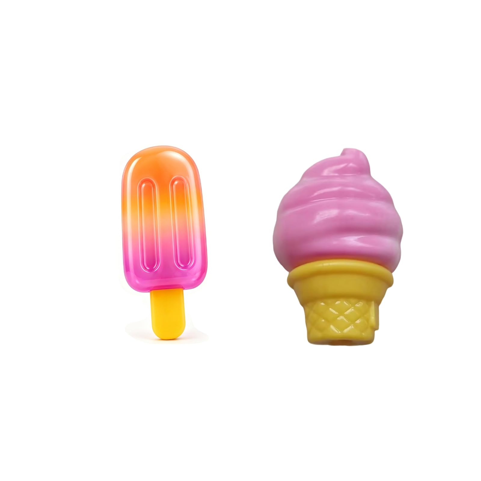 Taba Squishy, Slow Rise Squishy Toy, Two Piece Pink Ice Cream Squeeze Set, Cone Shape and Square Shape Designs-image-8