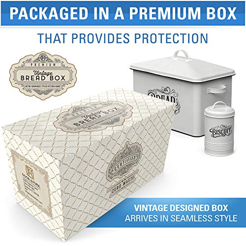 Farmhouse Bread Box XL Size Bread Storage Container with Matching