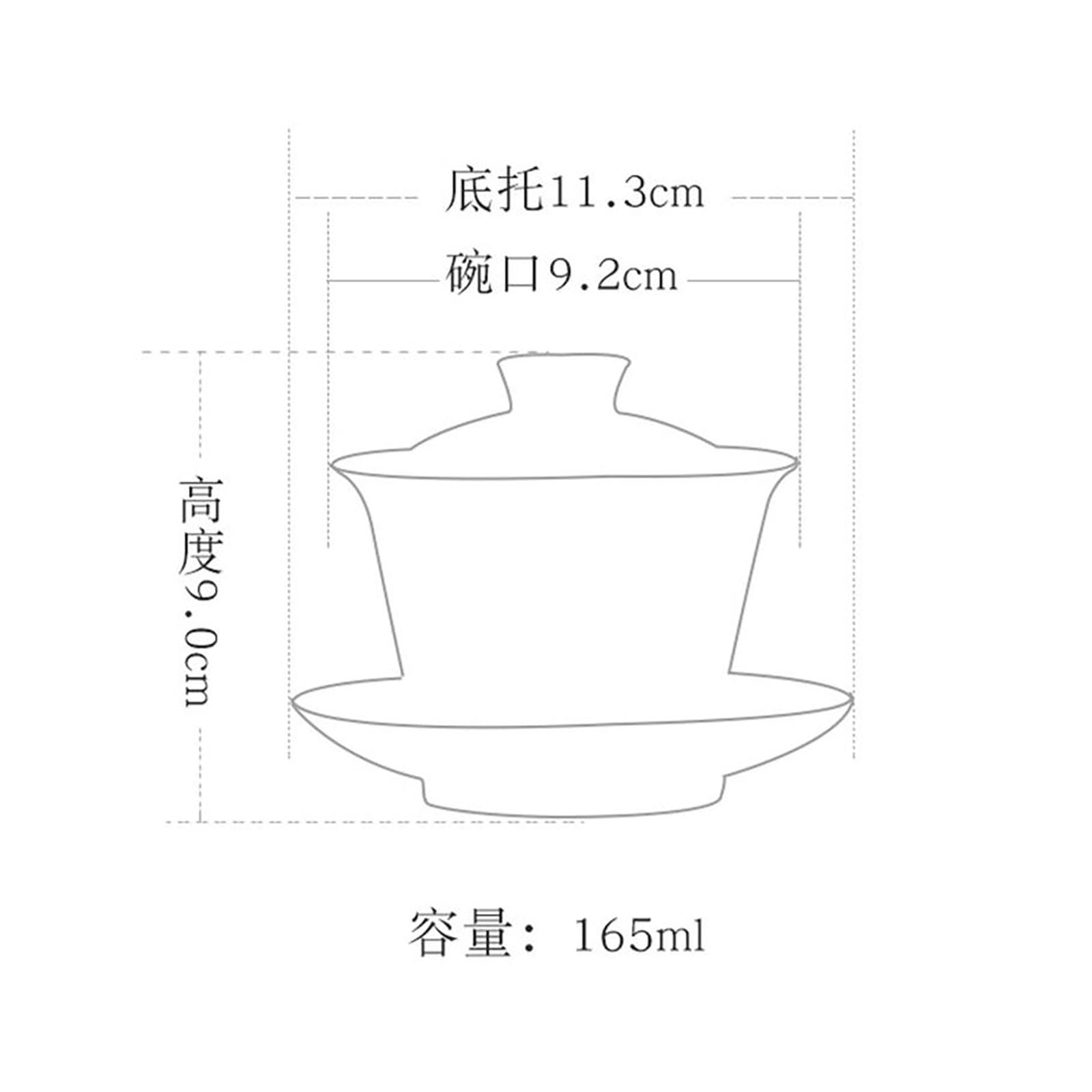 Kung-Fu-Tee-Set im chinesischen Stil, antike Drei-Talent-Schüssel mit Deckel, Kung-Fu-Tee-Set aus Keramik, 165 ml, Blau und Weiß