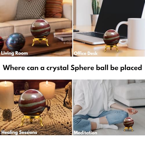 Image of Certified Narmada Shiva Lingam Crystal Ball for Meditation - Premium Crystal Vastu Items for Home and Feng Shui Items for Good Luck - Ideal for Pooja Supplies and Spiritual Practices (1.5 inch Inch)
