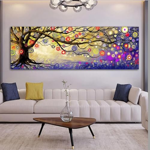 Affiches d'arbre colorées pour habiller un grand mur vide blanc - 3