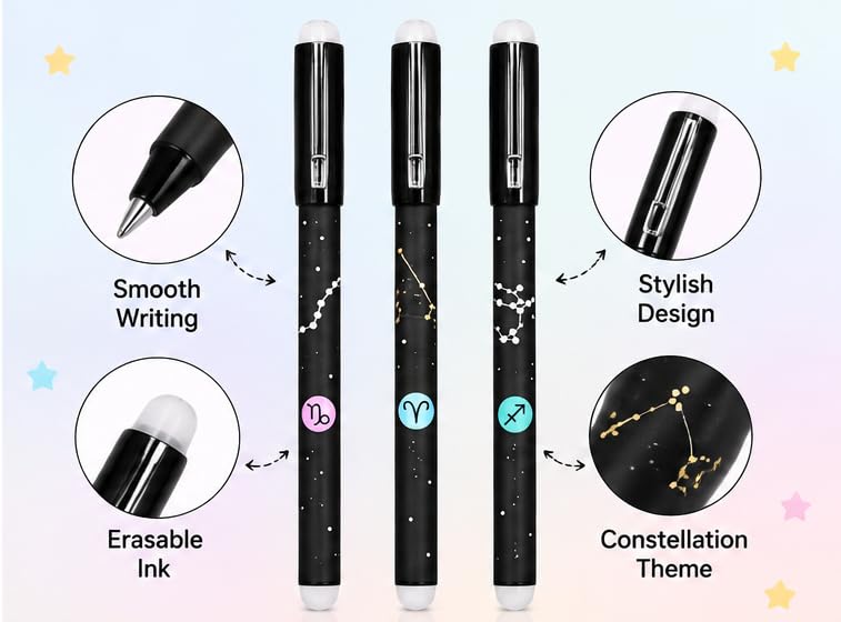 ECLET Premium 3-Pc Erasable Blue Gel Pen Set - Image 3