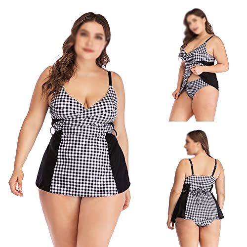 Mesh Bikini Crop Cross Swimsuit z kąpielówkami Damski plus rozmiar Swim Beach (Kolor: A, Rozmiar: kod XL)