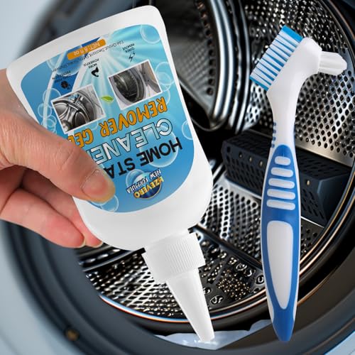 Mold Stain Remover Gel, Washing Machine Cleaner Front Load Washer Gasket Mold Remover Home Stain Cleaner Cleaning Gel for Grout Caulk, Bathroom, Shower, Bathtub, Refrigerator Cleaning Solution 8 Fl Oz