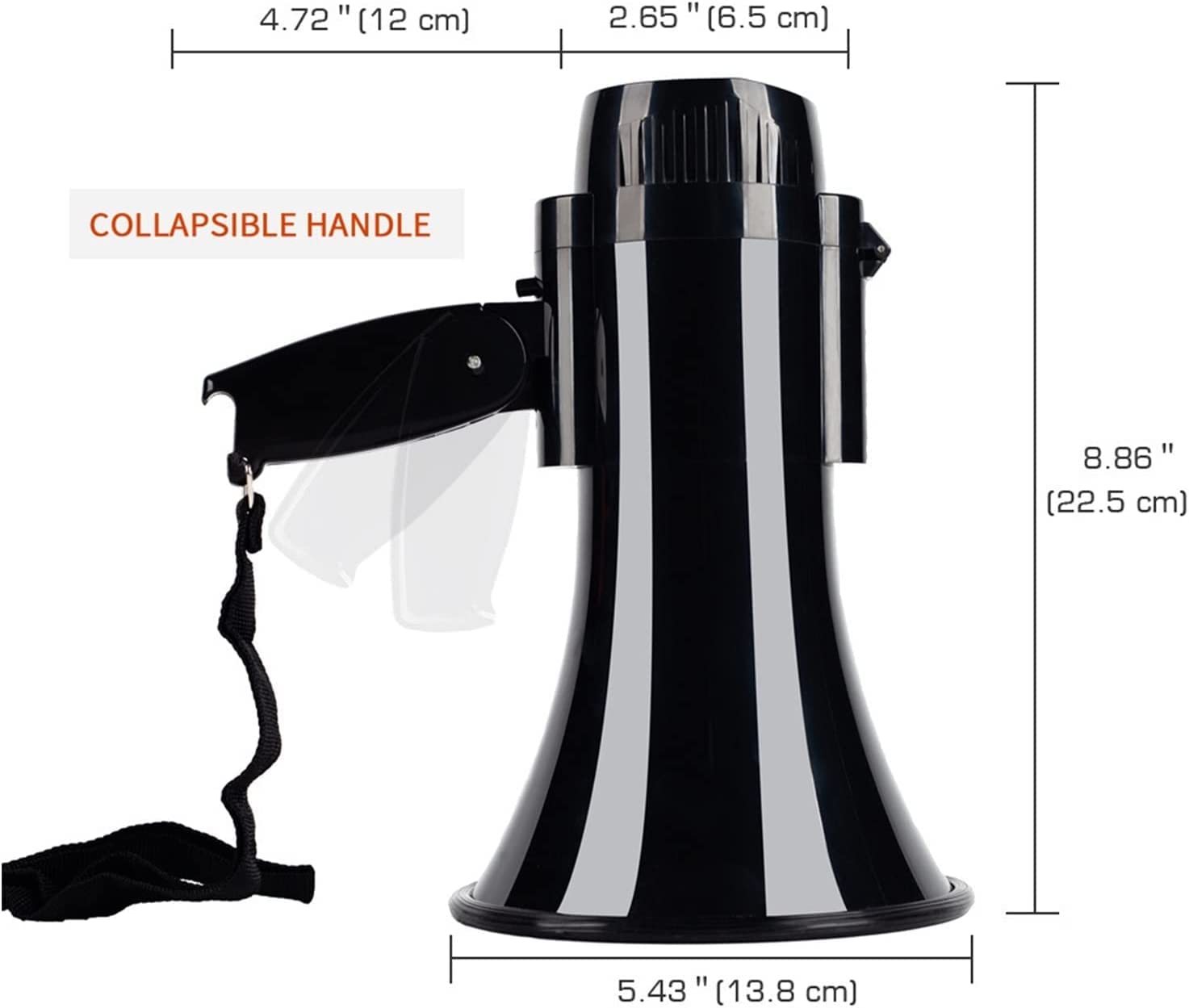 Bullhorn 25 W Power przenośny głośnik megafon instrukcja głosowa z syreną ręczny megafon zasilany baterią głośnik Bullhorn przenośny