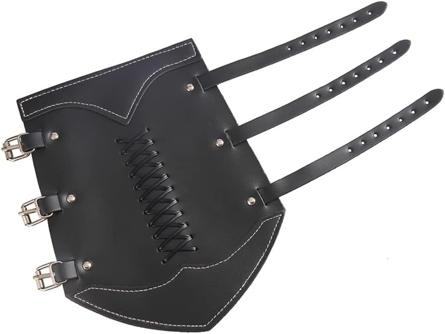 Leather Knights Archery Gauntlet Wristband Medieval Costume Bracer Wrist Guard Cosplay(D)