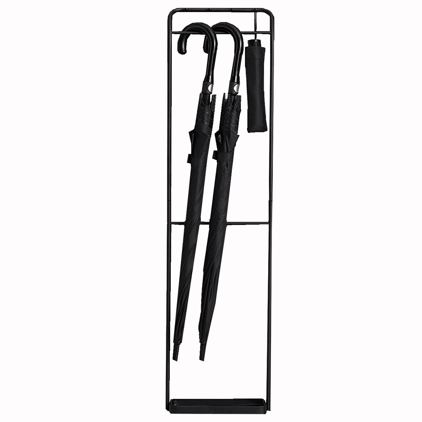 Porte-parapluies antirouille à structure étroite et bac d'égouttement