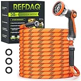 REFDAQ Garden Hose 50 ft, Water Hose Heavy Duty, Flexible Lightweight...