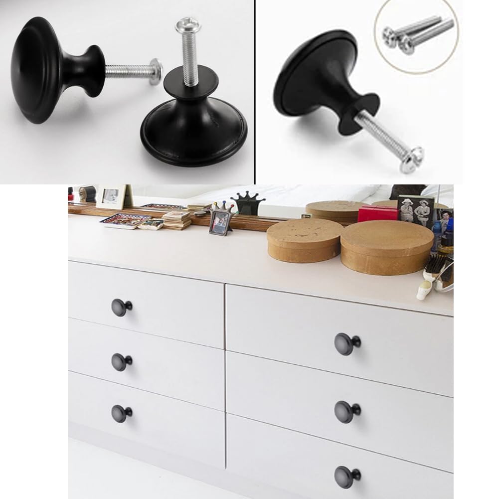 Westspark 10 PCS Cabinet Door Knobs, Siver Premium Door Drawer Knobs, Round Cupboard Handles with Screws, for Kitchen Bedroom Furniture - Image 3