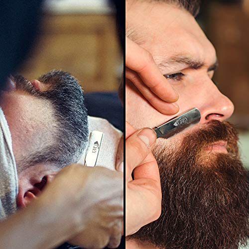 Straight Razor Matte Finish Silver | Cut Throat Razor by GREY | Straight Edge Barber Razor | Best Barber Supplies | Barber Accessories | Barber Straight Blade Razor For Men