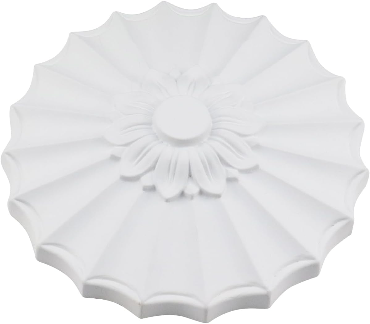 Wealrit Petal Shape PU Ceiling Medallion Ceiling Fan Light Covers White Flower Lighting Medallion Decorative Plate for Light Fixtures and Fans Chandeliers Lampshade Decor - Type 05