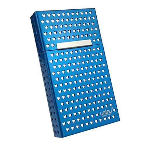 Preisvergleich Produktbild SXFYGYQ Zigarettenetui Feuchtigkeitsgeschütztes, magnetisiertes Metall-Zigarettenetui Automatic Flip 20 Small Cigarettes Women,F