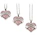 Elefan Cornelia Jewelry Pink Crystal Pendant Necklace Set for Sisters Big Sister middle Sister little Sister (3 PCS)