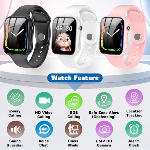 Image of SeTracker 'L1 Lite' Kids Smart Watch for Boys Girls | 4G /5G SIM Support, Video Calling, Location Tracker | App Control, Safe Zone Alert, SOS, Voice Chat | Smartwatch for Kids - Black