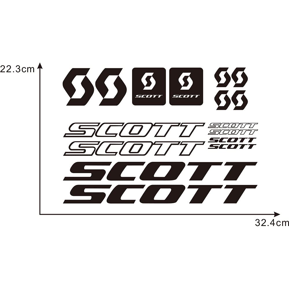 2 Decalcomanie SCOTT Nere Adesive Per Bici, Casco, Auto, Vetro - Vinile Lucido UK - Foto 1