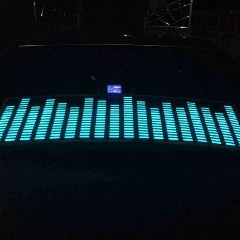 Sound Music Beat Activated Car Stickers Equalizer Glow LED Light Audio Voice Rhythm Lamp LED Flash Lights (Blue, 90 * 25cm)
