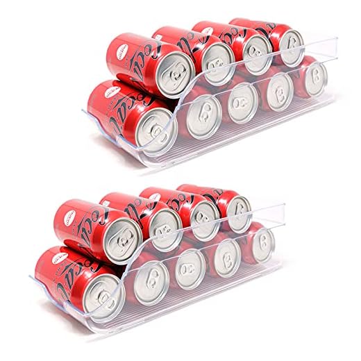 Sats med 2 förvaringslådor för kyl och frys Arrangör av burkar för kylskåp 35x14.5x10cm Rensa kylbehållare i plast Gjord i Spanien