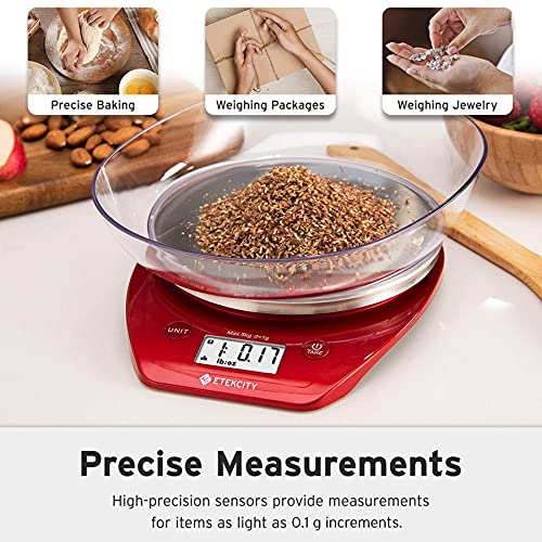 Image of SF-400 Digital Kitchen Weighing Scale | 10Kg x 1g Precision | Food Scale with LCD Display for Cooking, Baking, Meal Prep & Healthy Diet | Compact Electronic Weight Machine for Home Use (Chili Red)
