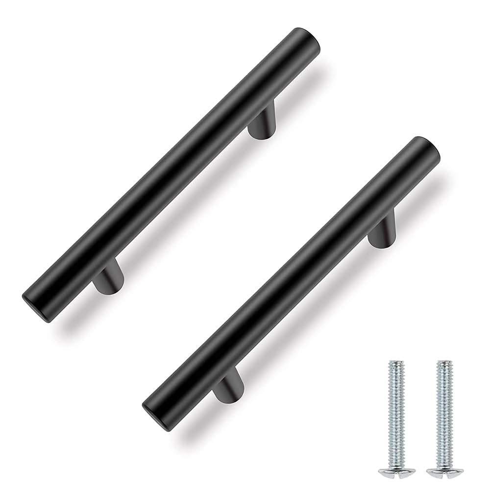 10 Pack Black Drawer Handles 7 1/2 inch Cabinet Pulls Full Length, 5inch Hole Spacing, Black Kitchen Cabinets Handles, Kitchen Drawer Pulls & Dresser Handles, Kitchen Hardware for Cabinets and Drawers