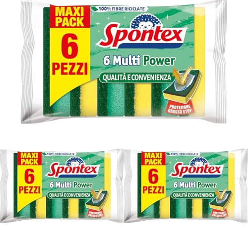 Spontex Spugna Anti Grasso Multi Power, 6 pezzi (Confezione da 3)