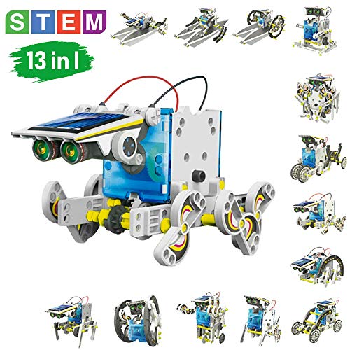 STEM Toys Solar Power Kits - Educational Solar Robot Kids Toys 13-in-1 Construction Engineering Kit Puzzle DIY Assembly Battery Operated Robotic Set Powered by Solar Energy for Boys/Girls Gift Kits