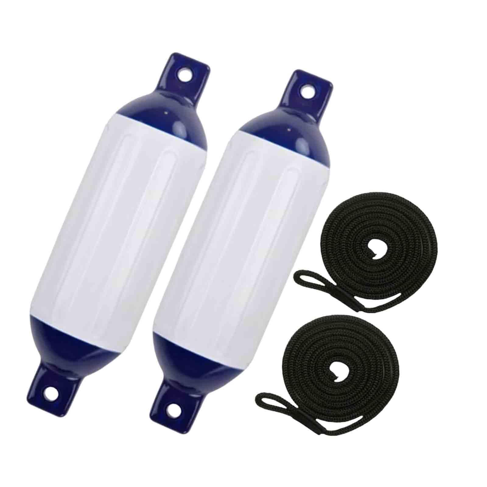 Set di Parabordi per Barche per Un Attracco E Una Maggiore Protezione, G0 Nero Blu Corda