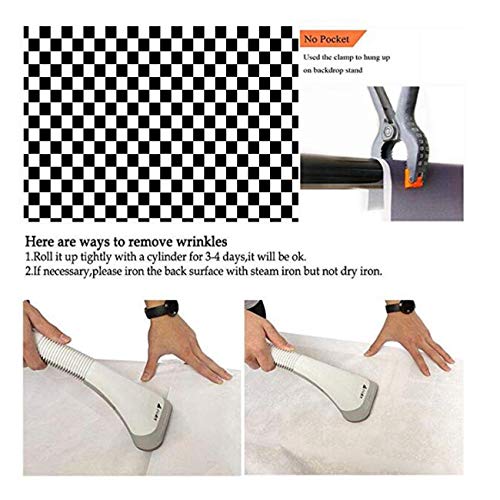 Black And Whiteracing Checker Texture Grid Birthday Chess Board Theme Photography Backdrops 7X5Ft Children Kids Birthday Party Supplies Newborn Baby Shower Banner Photo Background Booth Props Vinyl #TOP6