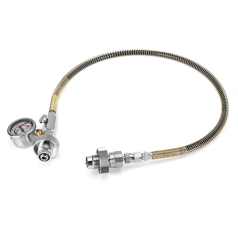 EsportsMJJ Mangueras De Recarga De Manguera De Decantación Con Manómetro Din 0~6000 Psi/0~400Bar - 24Inch