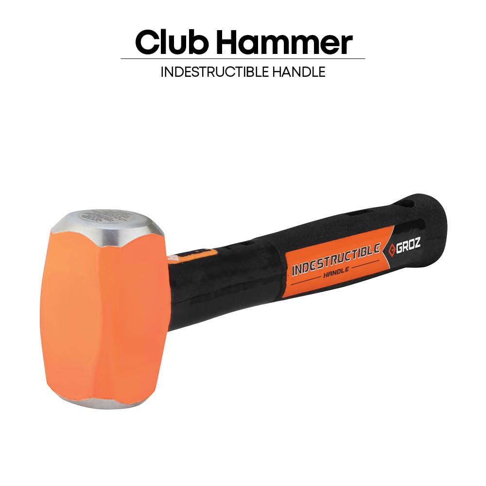 GROZ 1.13 Kg Club Hammers 12 Inch, Indestructible Handle, Hammer Head 2.5 Lbs, Handle Length 12"| CHID/2.5/12 1