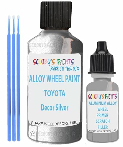 Scoobys Paints Back In The Mix Decor Silver Alloy Wheel Repair Touch Up Paint Compatible With Toyota Rims Curbing Scratch Stone Chip With Anti Rust Grey Primer