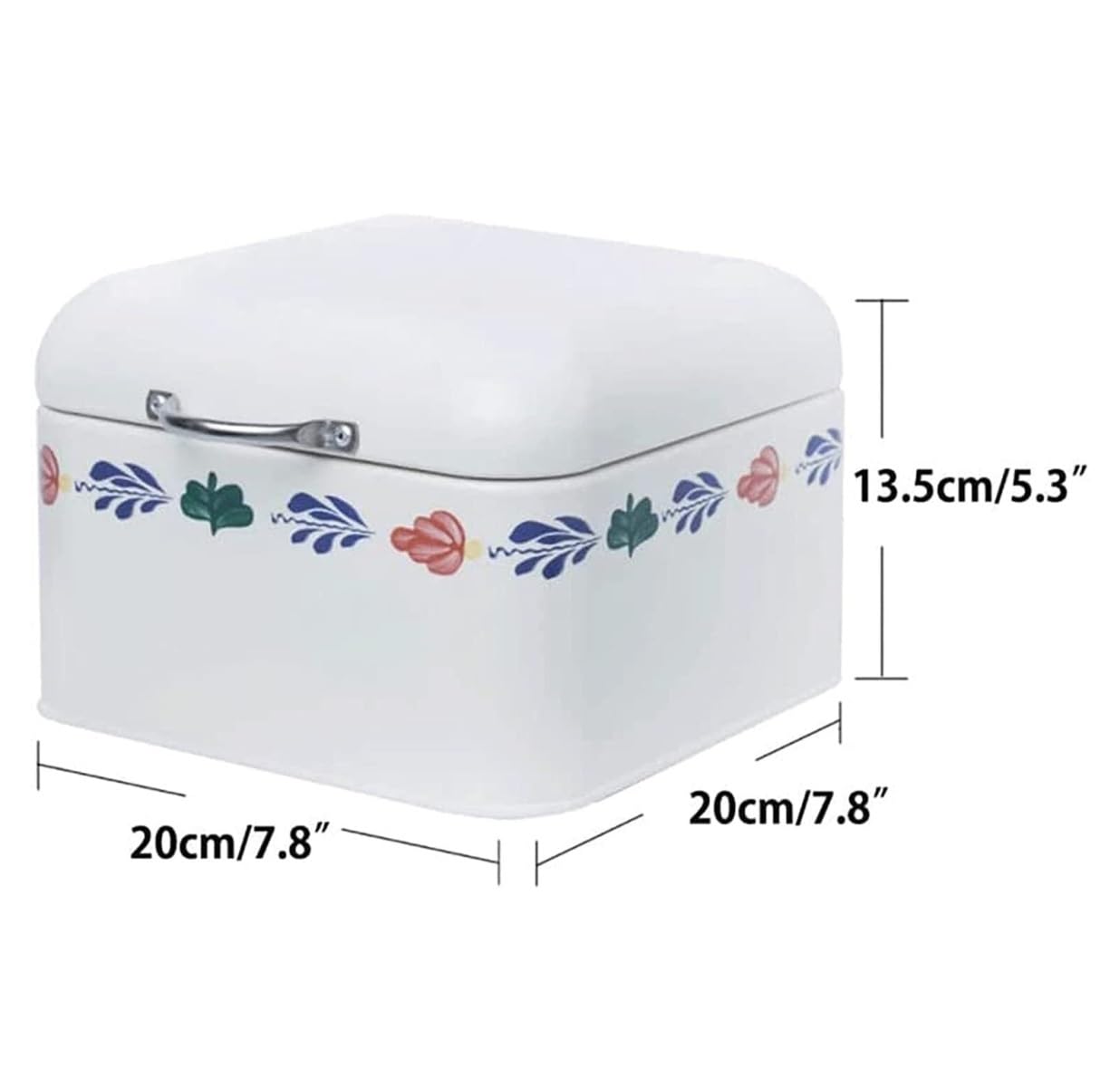 Caja De Pan Panera para Pan Caja De Pan De Metal Soporte para Pan con Tapa Abatible Panera Simple con Patrón Decoración De Almacenamiento Engrosada Caja Contenedor De Pan(30 * 18 * 15.5cm)