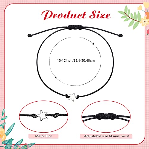 12 Pcs Star Friendship Bracelet with Make a Wish Card Teamwork Bracelets Employee Appreciation Gifts Adjustable2