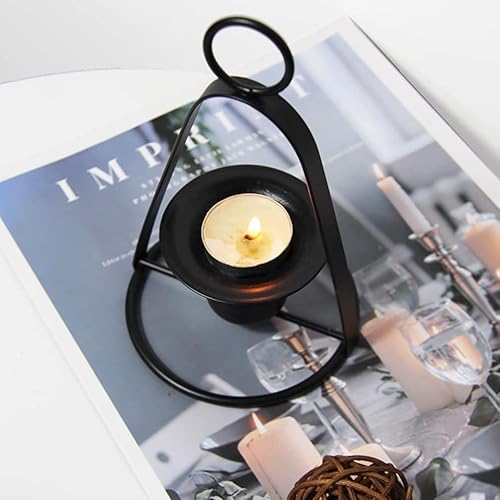 Miniatura 4 de Tofficu Portavelas de metal con diseño geométrico dorado para colgar portavelas y portavelas votivas centro de mesa para fiestas al aire libre y