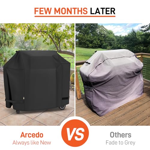 Arcedo Grill Cover Compatible with Traeger Ironwood 885, Heavy Duty Waterproof Pellet Somker Cover Full Length Outdoor BBQ Grill Accessory BAC513