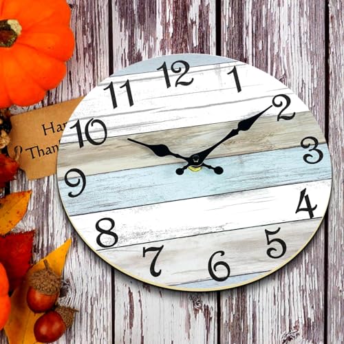 Image of CHYLIN Wall Clock - 18 Inch Silent Non Ticking Wall Clocks Battery Operated, Larger Clock Decorative for Living Room, Kitchen (Blue)