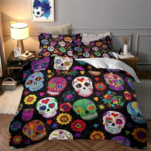 Housse de couette microfibre résistante 200x200 parure de lit imprimée 3D - 6