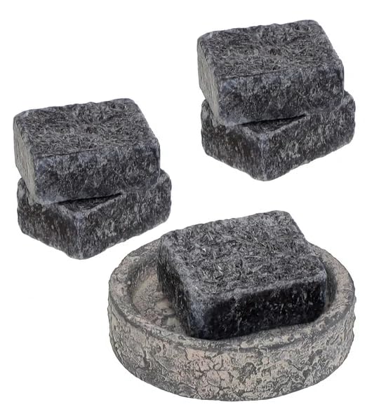Set di 5 quadrati di muschio solido naturale nero 30 g – Made in Marocco Artigianalmente, profumo di lunga durata 100% naturale, ipoallergenico, cura e profumo per pelle e biancheria