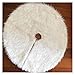 ZHANGWY Yang Store Jupe d'arbre de Noël de Peluche de 90cm de Peluche de Peluche Non-tissée Coton doré Rive Bord de Sol de Plancher de Sol (Color : White, Tree Skirt Diameter : Christmas Tree Skirt)