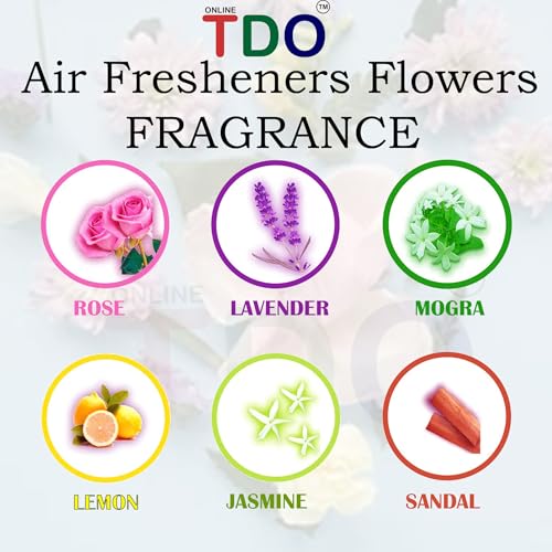 Image of TDO Toilet Bathroom Air Freshener Flowers block Rose, Jasmine,Lemon, Mogra,Sandal, Lavender Fragrances Pantry, Bathroom, Toilet, Wardrobe, wash Basin Pack Of 12 Each 60 Gram