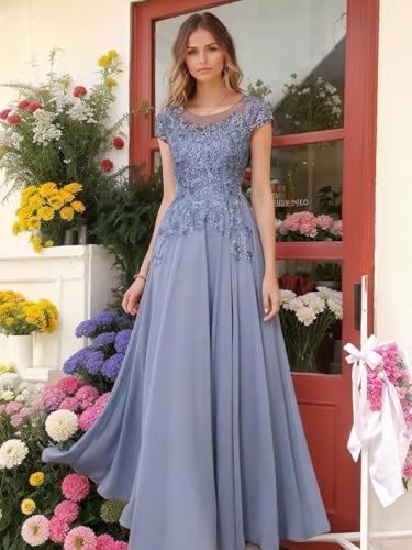 Formal Mother of The Bride Dresses for Wedding Beach Boho A Line Ruffle Lace Flowy Wedding Guest Dresses for Women4