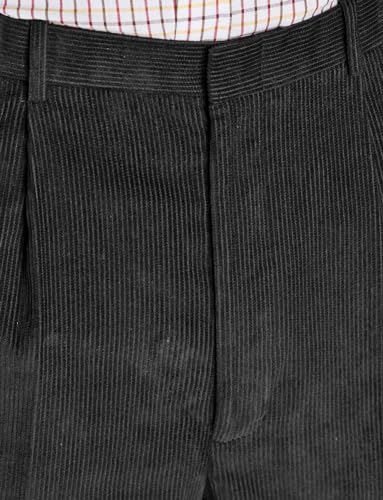 Chums Men's HIGH-Rise Pants Luxury Cotton Corduroy Trousers Black3