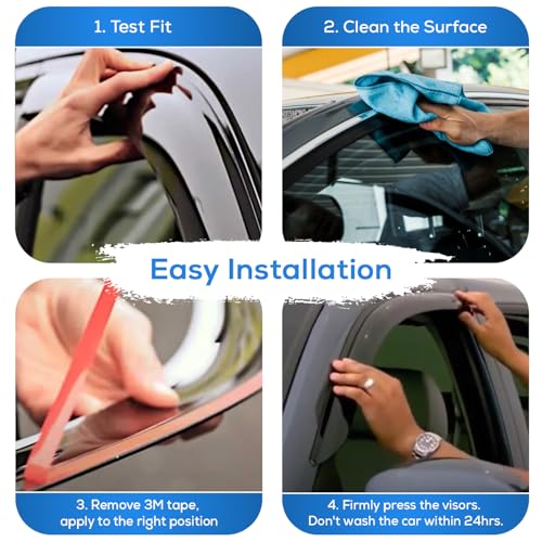 Image of IG Window Visors Fit for 2010-2023 Lexus GX460, Out-Channel Rain Guards Vent Wind Deflectors 6PC, Car Accessories for 10-23 Lexus GX Series