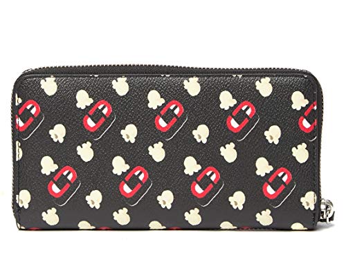 Marc Jacobs Women's Popcorn Scream Printed Coated Canvas Standard Continental Wallet Black Multi One Size2